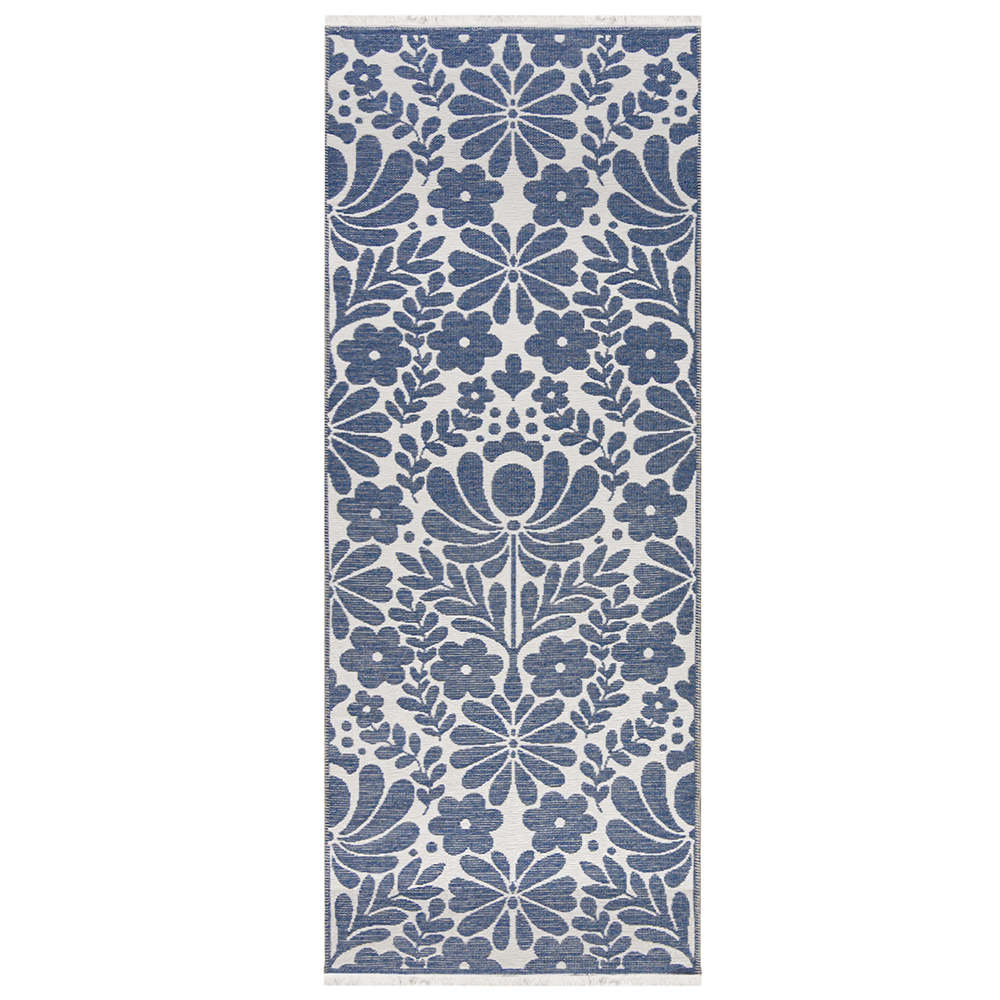 Tappeto Moderno bifacciale - Amalfi Petalo - crema, blu navy
