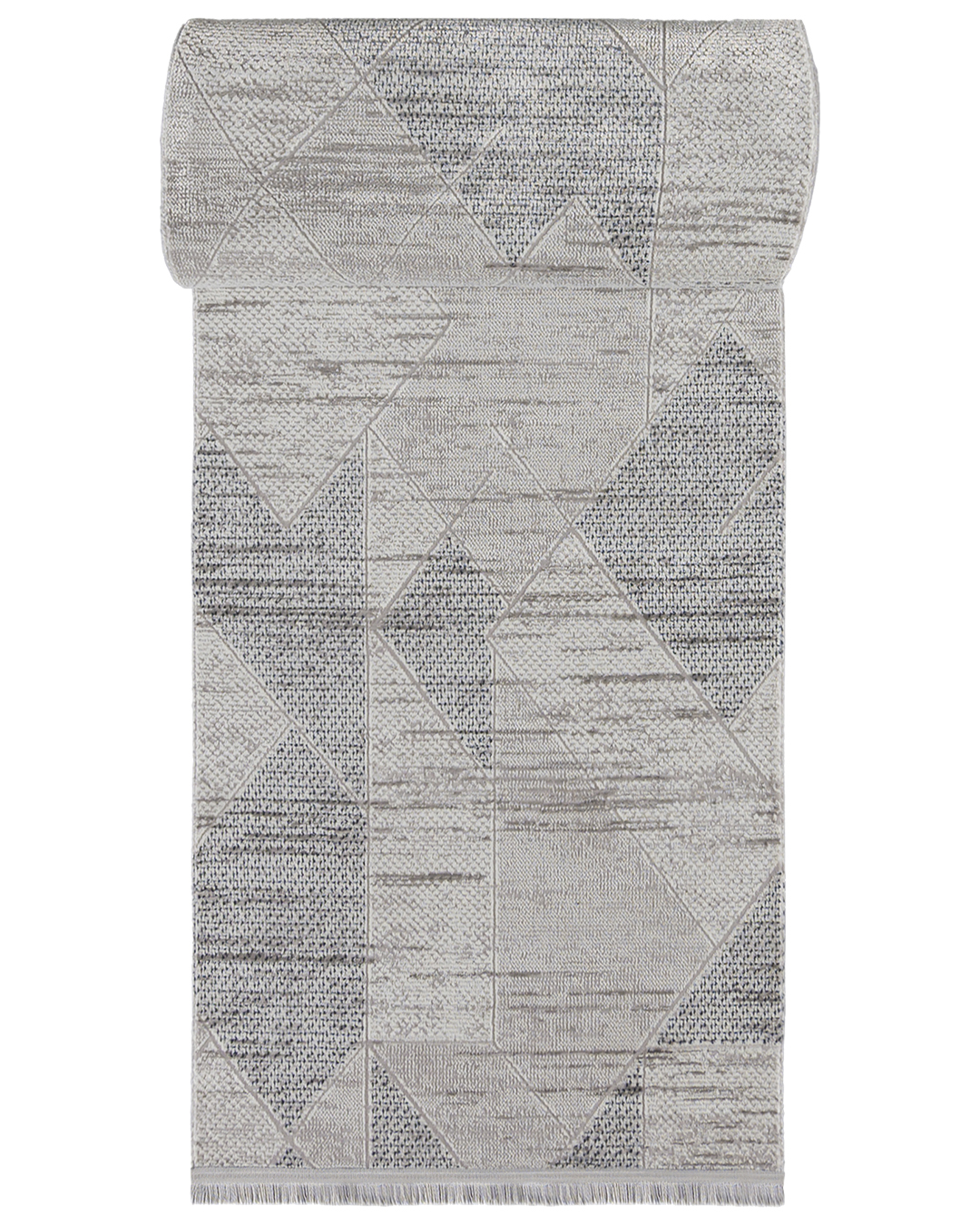 Tappeto Moderno con Frange - Bari Filo Blu - grigio, blu
