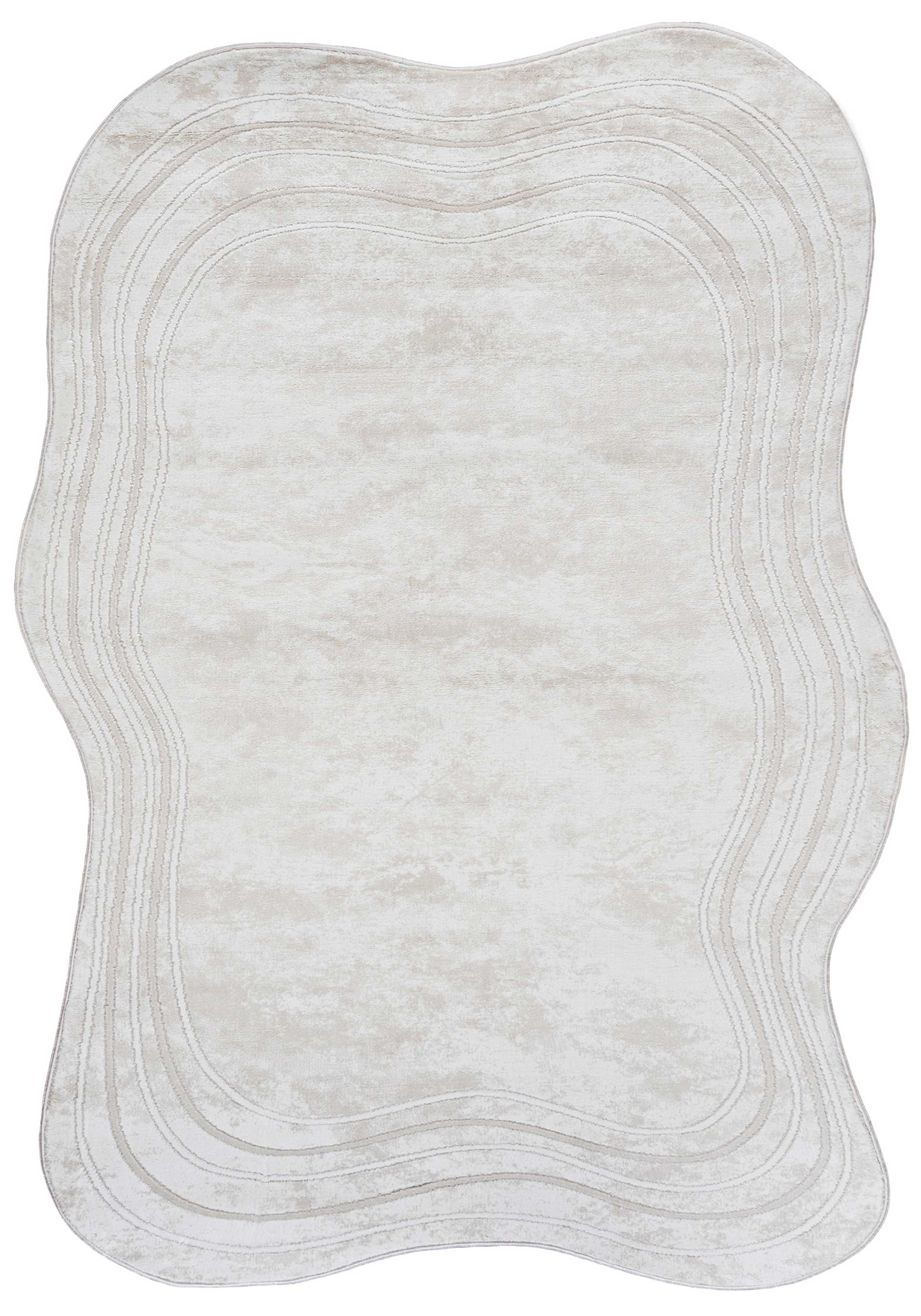 Tappeto 7703C SILALUX - moderno, irregolare, bianco, ecru