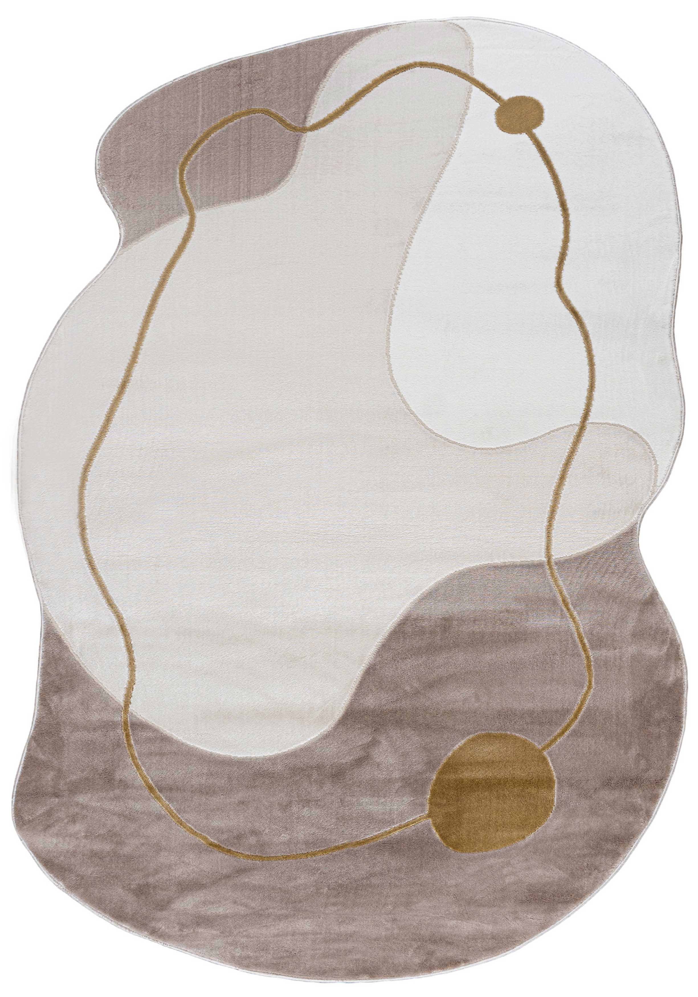 Tappeto 7708A SILALUX - moderno, irregolare, beige, bianco, ecru, crema